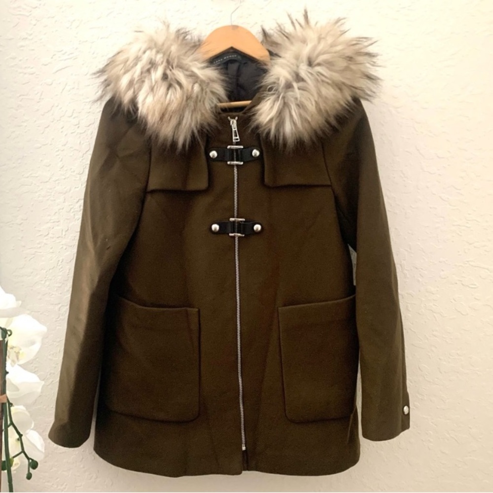 Zara Wool Fur Hooded Jacket - Picture 9 of 14